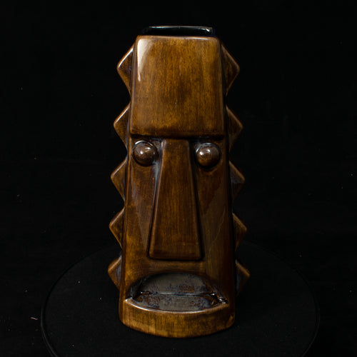 Tall Spiky Tiki Mug, Brown Ore Away with Black Interior