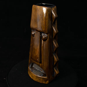 Tall Spiky Tiki Mug, Brown Ore Away with Black Interior