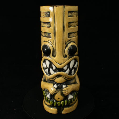 Toothy Tiki Mug, Honey Wipe Away with Black Interior Glaze