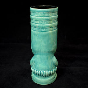 Toothy Tiki Mug, Gloss Translucent Teal Glaze