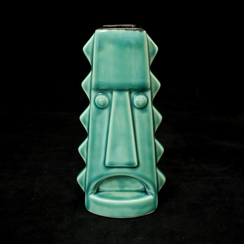 Tall Spiky Tiki Mug, Gloss Teal with Black Interior