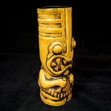 Load image into Gallery viewer, Toothy Tiki Mug, Semi Gloss Yellow Spice Glaze