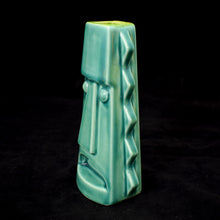Load image into Gallery viewer, Tall Spiky Tiki Mug, Gloss Teal with Green