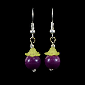 Hanging Fruit Earrings, Purple