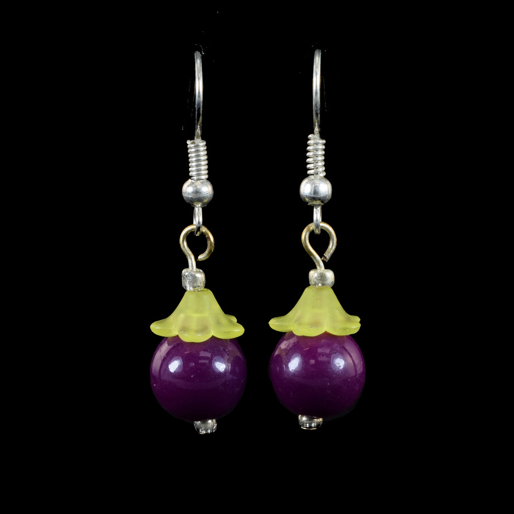 Hanging Fruit Earrings, Purple