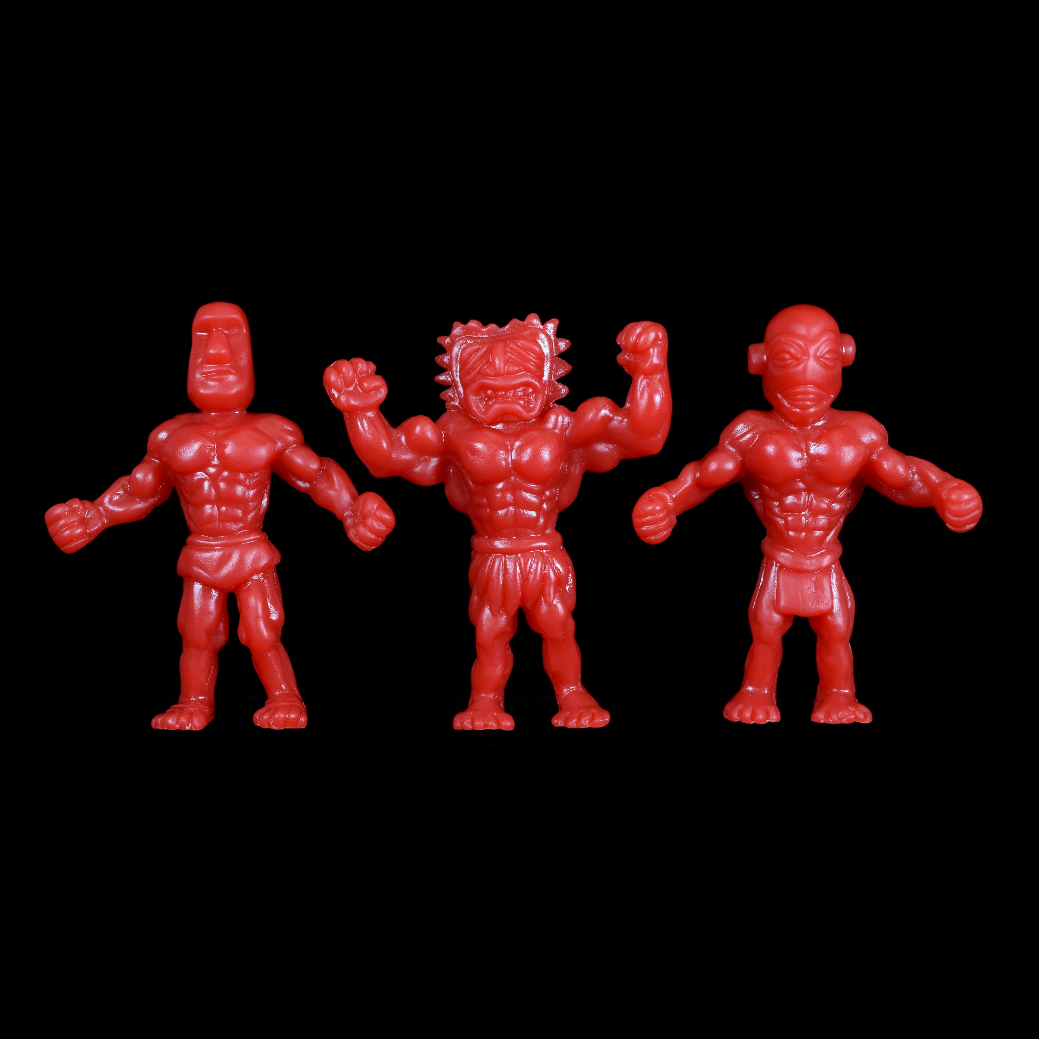 Tiki Melee T.I.K.I. figures, Set of 3, Red Color – Terrible Tiki