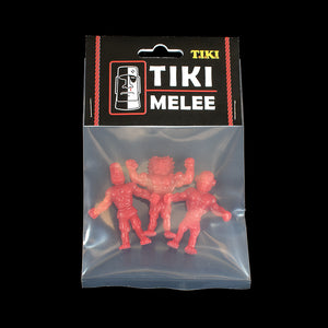 Tiki Melee T.I.K.I. figures, Set of 3, Red Color