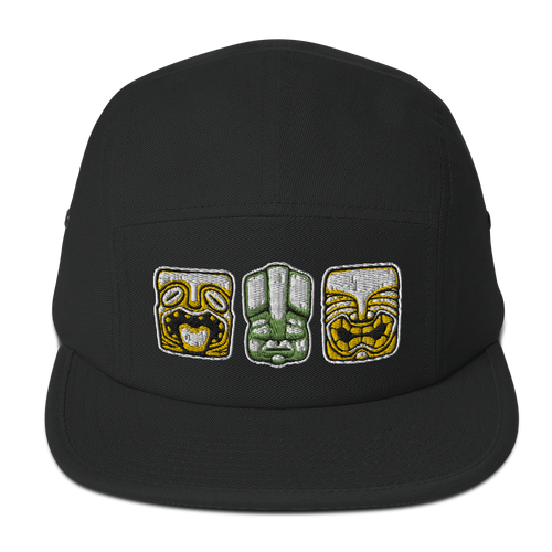3 Tiki Camper Style Cap, Black