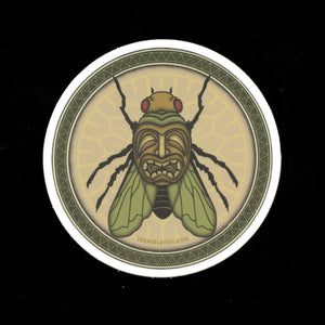 Tiki Fly Round Vinyl Sticker