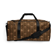 Load image into Gallery viewer, Brown Linear Tiki Print Duffle bag