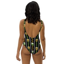 Load image into Gallery viewer, Green Tiki and Bamboo One-Piece Swimsuit