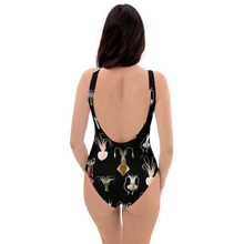 Load image into Gallery viewer, Cephalopod Black One-Piece Swimsuit