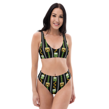 Load image into Gallery viewer, Green Tiki and Bamboo Recycled high-waisted bikini