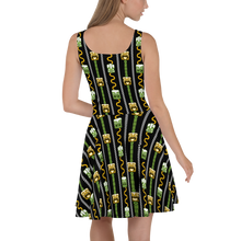 Load image into Gallery viewer, Green Tiki and Bamboo Skater Dress