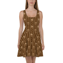 Load image into Gallery viewer, Brown Tiki and Bamboo Skater Dress