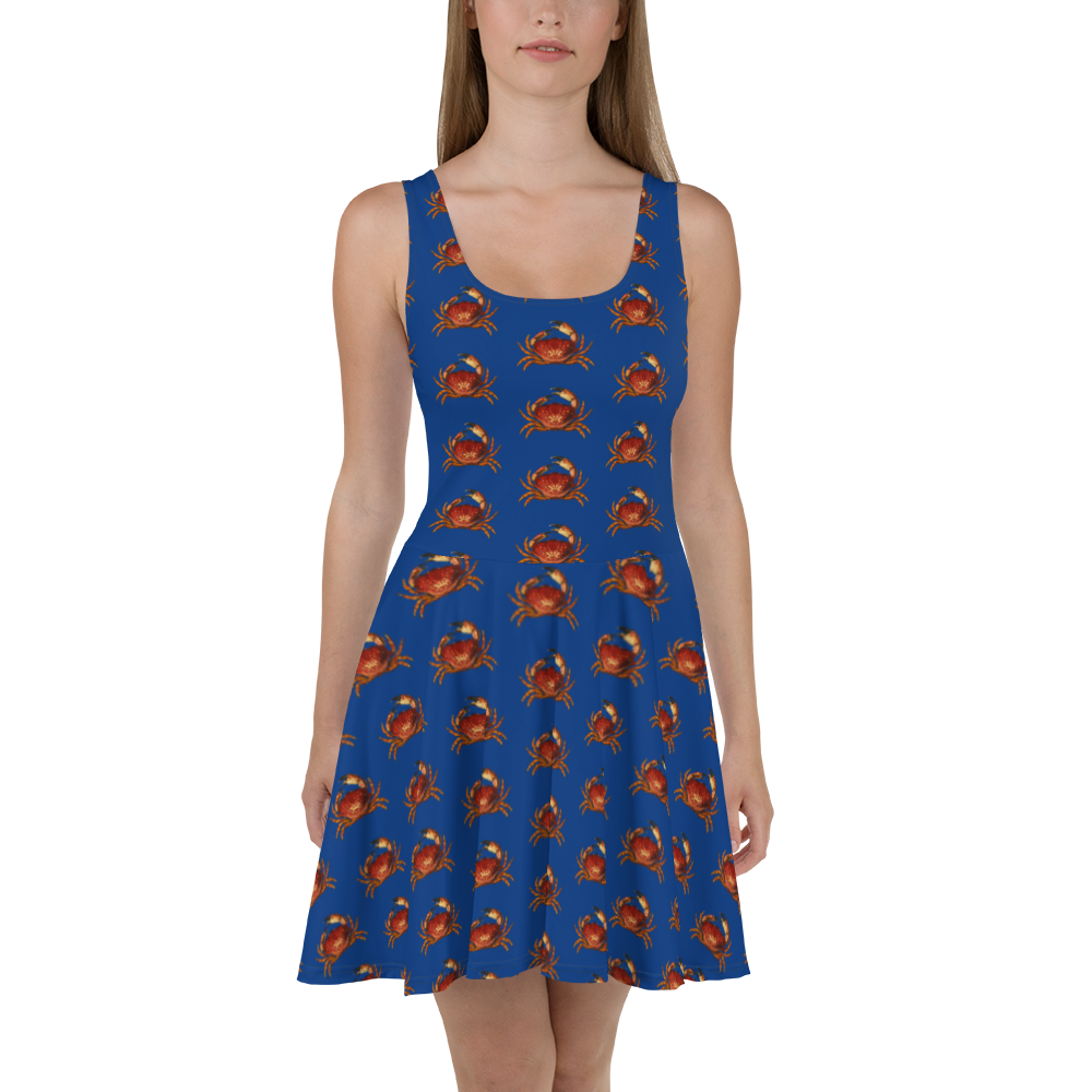 Crabby Blue Skater Dress