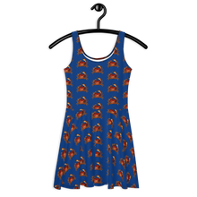 Load image into Gallery viewer, Crabby Blue Skater Dress