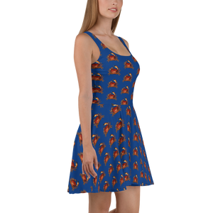 Crabby Blue Skater Dress