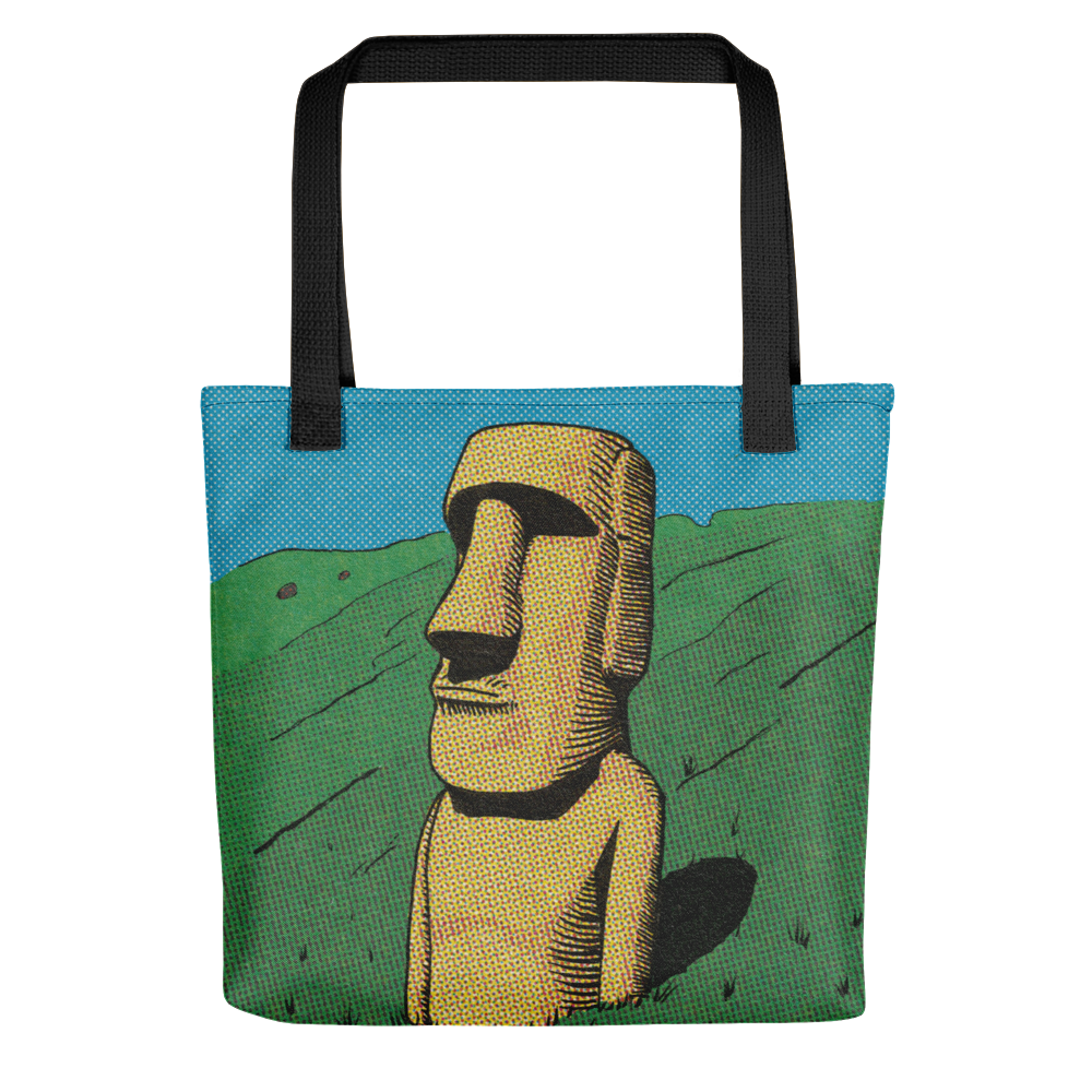 Moai on the Grass Tote bag