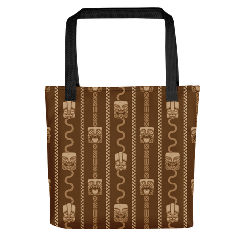 Brown Tiki and Bamboo Tote bag