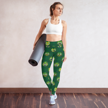 Load image into Gallery viewer, Green Tiki Pattern Yoga Leggings
