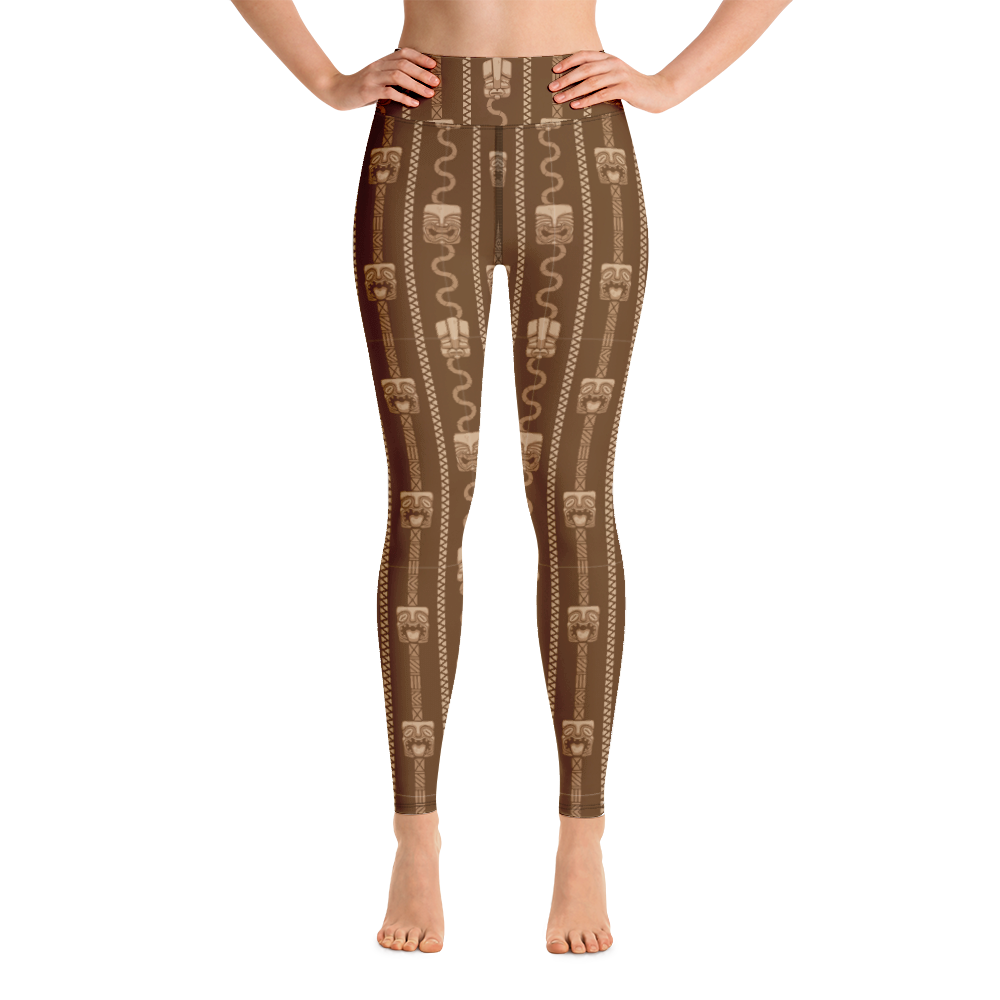 Cotton Yoga Pants - White and Brown