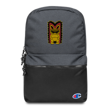 Load image into Gallery viewer, Yellow and Red Tiki Embroidered Champion Backpack