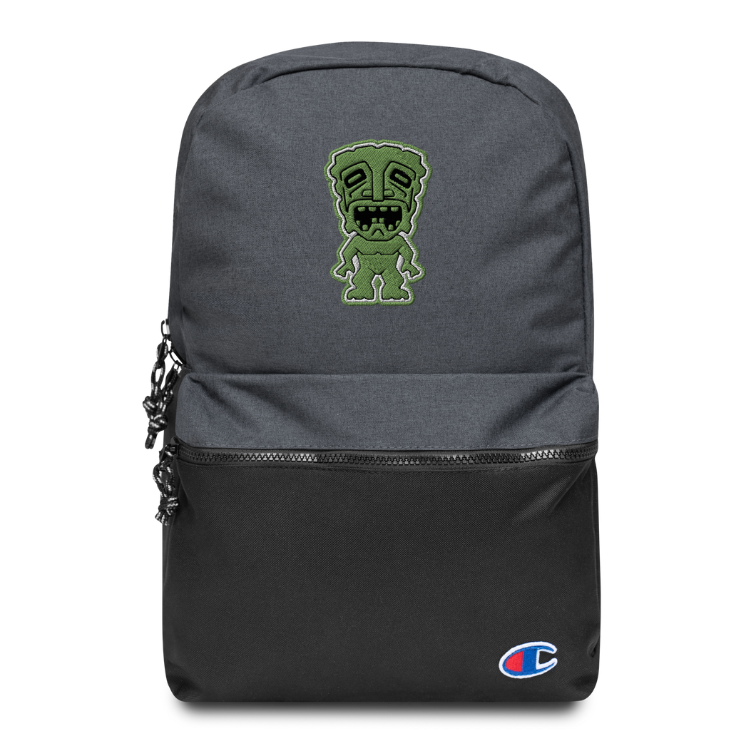 Green Tiki Embroidered Champion Backpack