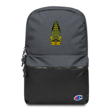 Load image into Gallery viewer, Green and Orange Tiki Embroidered Champion Backpack