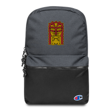 Load image into Gallery viewer, Red and Yellow Tiki Embroidered Champion Backpack