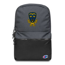 Load image into Gallery viewer, Yellow and Blue Tiki Embroidered Champion Backpack