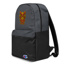 Load image into Gallery viewer, Orange and Yellow Tiki Embroidered Champion Backpack