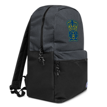 Load image into Gallery viewer, Blue and Yellow TikiEmbroidered Champion Backpack