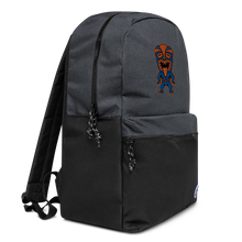 Load image into Gallery viewer, Blue and Orange Tiki Embroidered Champion Backpack