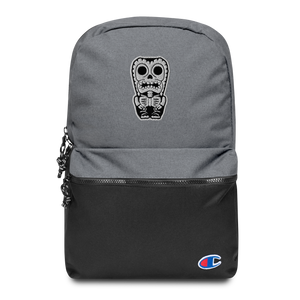 Skeletal Tiki Embroidered Champion Backpack