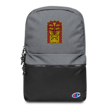 Load image into Gallery viewer, Red and Yellow Tiki Embroidered Champion Backpack
