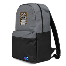 Load image into Gallery viewer, Brown and White Tiki Embroidered Champion Backpack