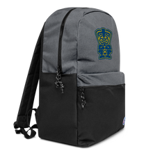 Load image into Gallery viewer, Blue and Yellow TikiEmbroidered Champion Backpack