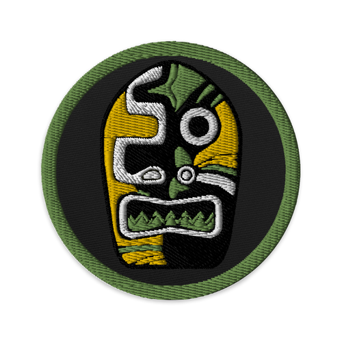 Tiki Face Embroidered patches