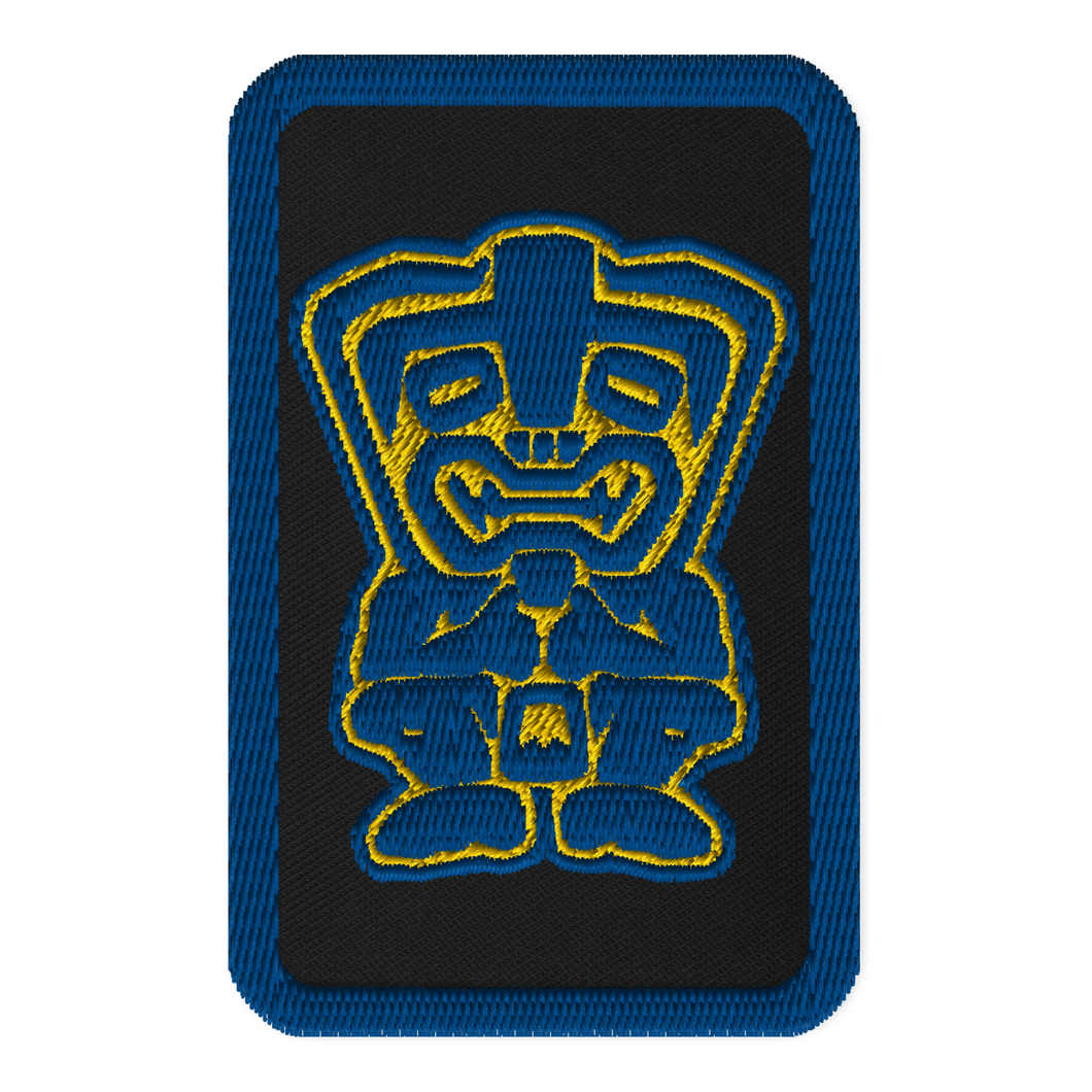 Blue and Yellow Tiki Embroidered patch