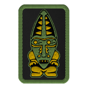 Green and Orange Tiki Embroidered patch