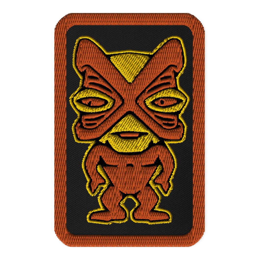 Orange and Yellow Tiki Embroidered patches