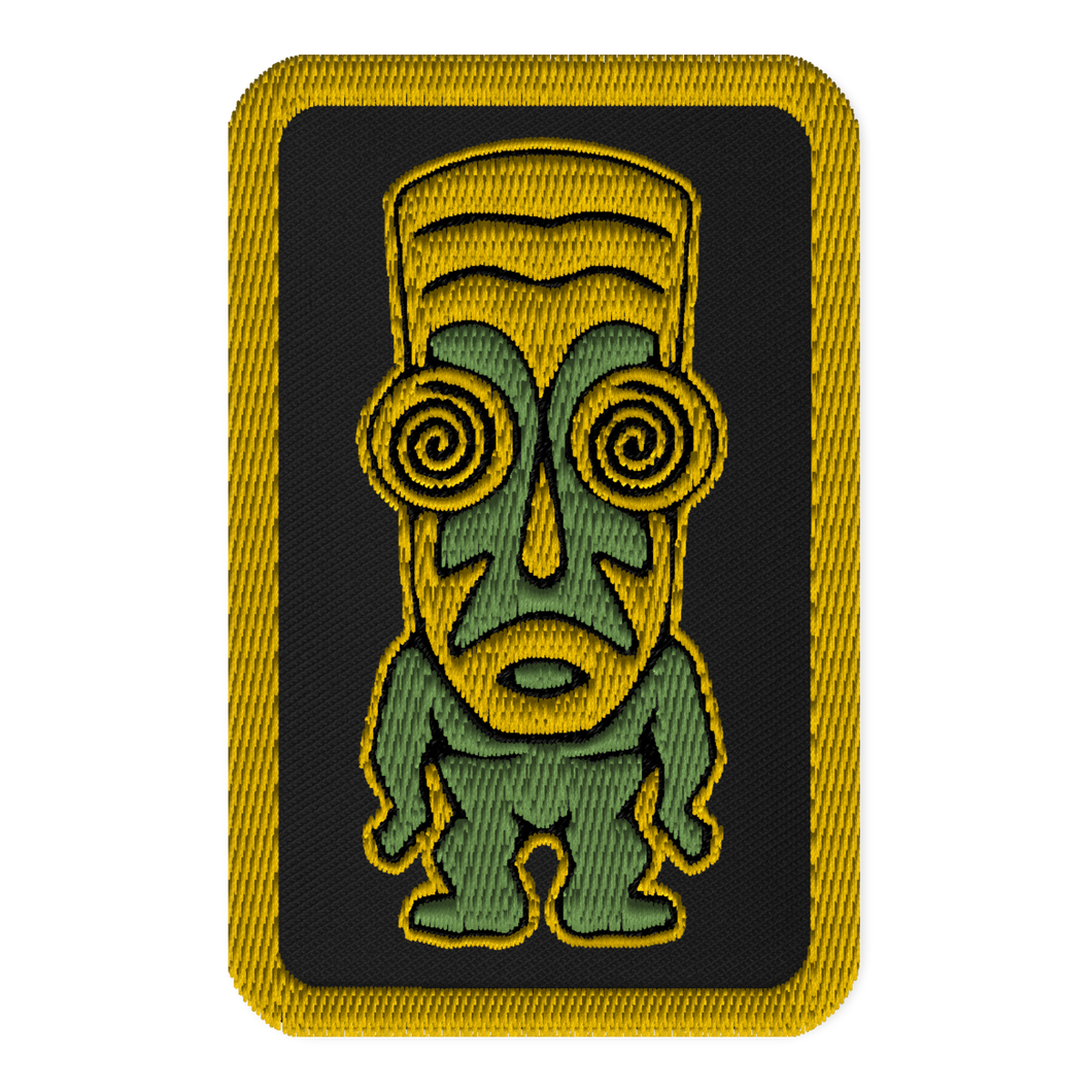 Green and Yellow Tiki Embroidered patches