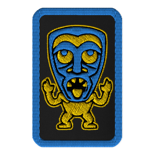 Yellow and Blue Tiki Embroidered patch