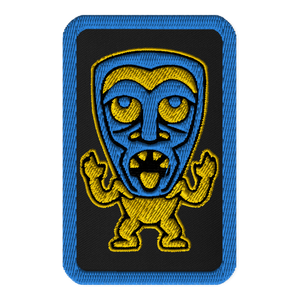 Yellow and Blue Tiki Embroidered patch