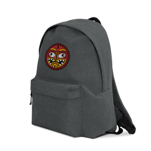 Tiki Face Four Embroidered Backpack