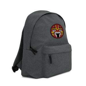 Tiki Face Three Embroidered Backpack