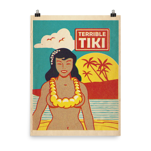 Vintage Beach Girl Poster