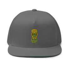 Load image into Gallery viewer, Green and Yellow Tiki Flat Bill Cap