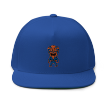 Load image into Gallery viewer, Blue and Orange Tiki Flat Bill Cap